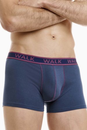 Boxer βαμβακερό ανδρικό Walk 2 Pack μπλε σκούρο-μελιτζανί W1756-0339